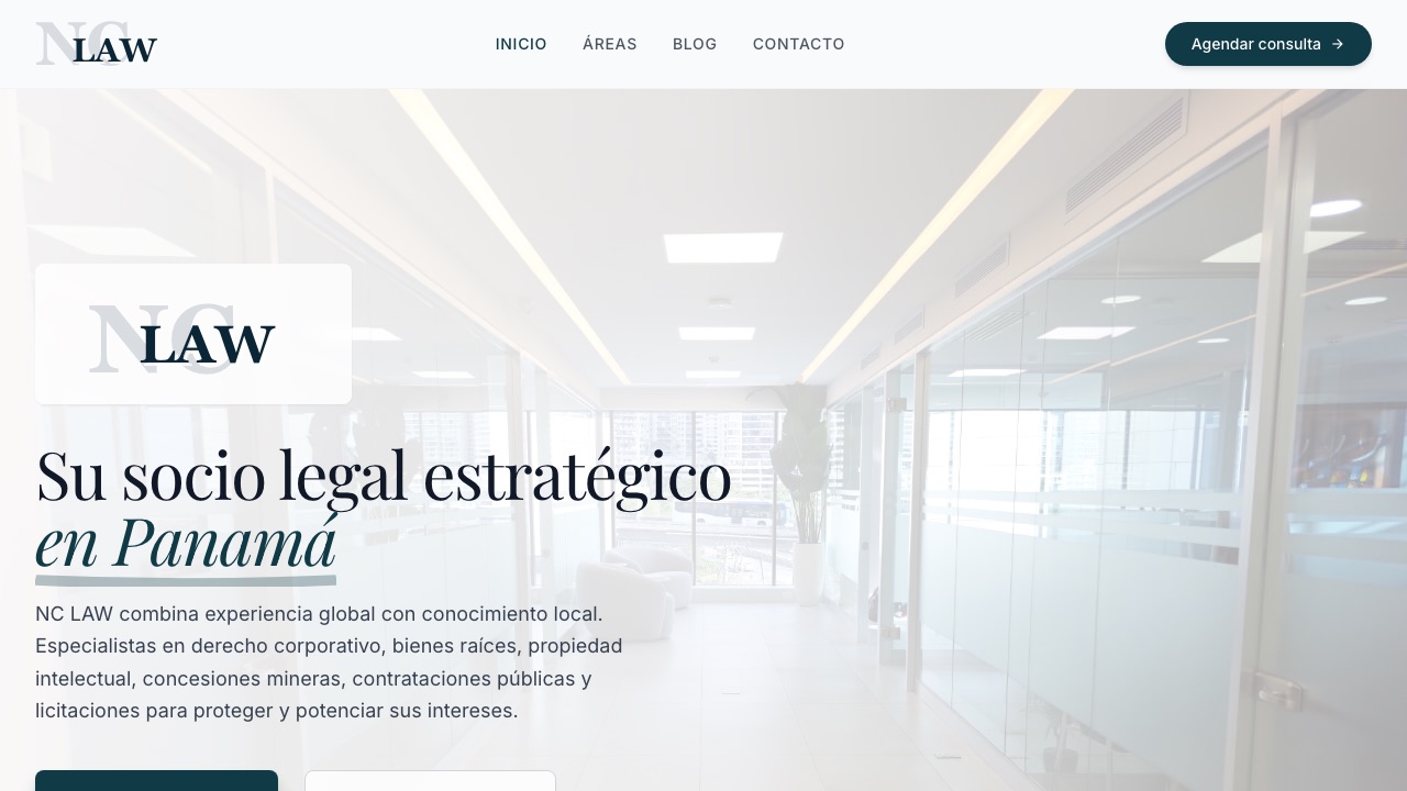 Portada del sitio de NC Law